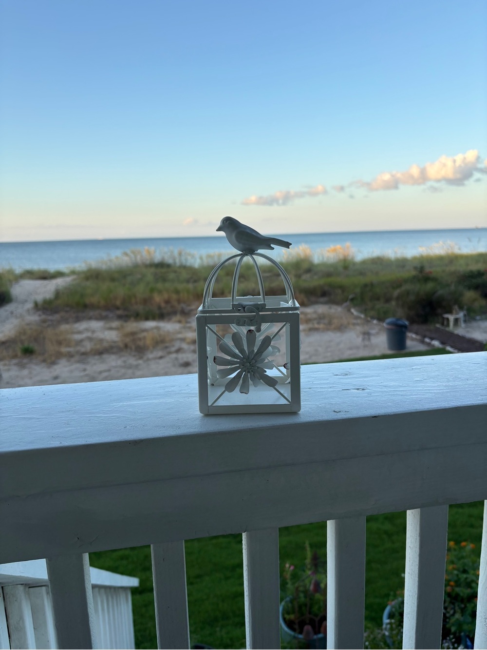 White Decorative Bird Lantern - Home Accents